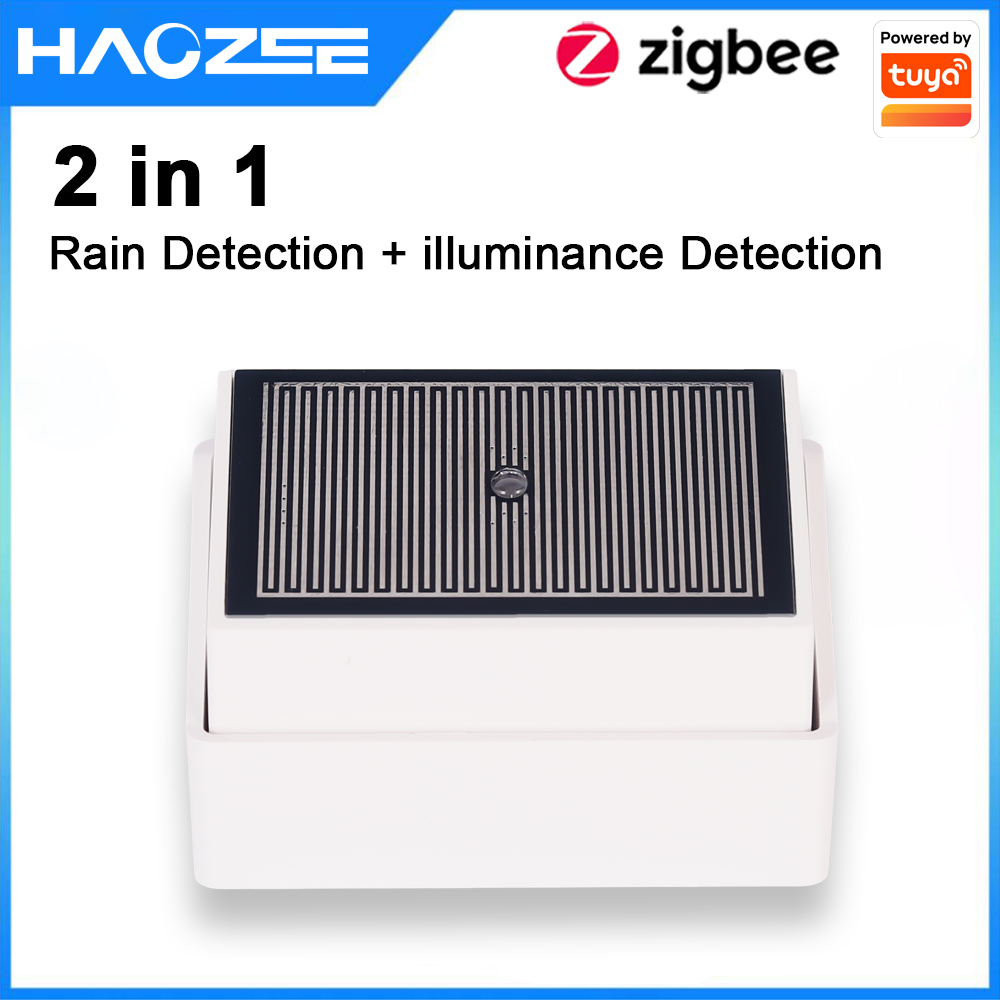 Outdoor Lighting Zigbee - Haozee Tuya Zigbee Regendruppeldetectiesensor met lichtdetector