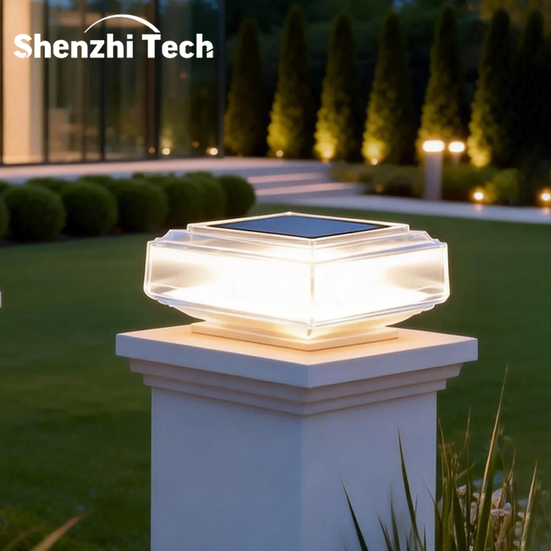 Post Cap Light - Moderne transparante zonne-paallampen, dubbele kleur warm