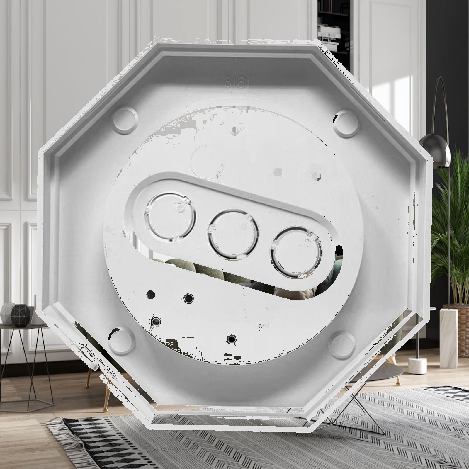 Outdoor Lighting Kits - Montageblok voor gevelbekleding, PP-materiaal, achthoekig, lichte