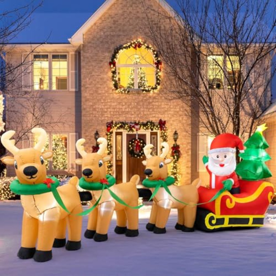 Outdoor Lighting On Trees - Buitenkerstdecoraties: 13 FT verlichte Kerstman op