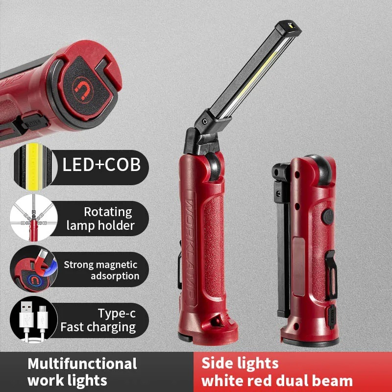 Outdoor Lighting Fixtures - COB LED-werklamp Oplaadbare opvouwbare zaklamp Outdoor