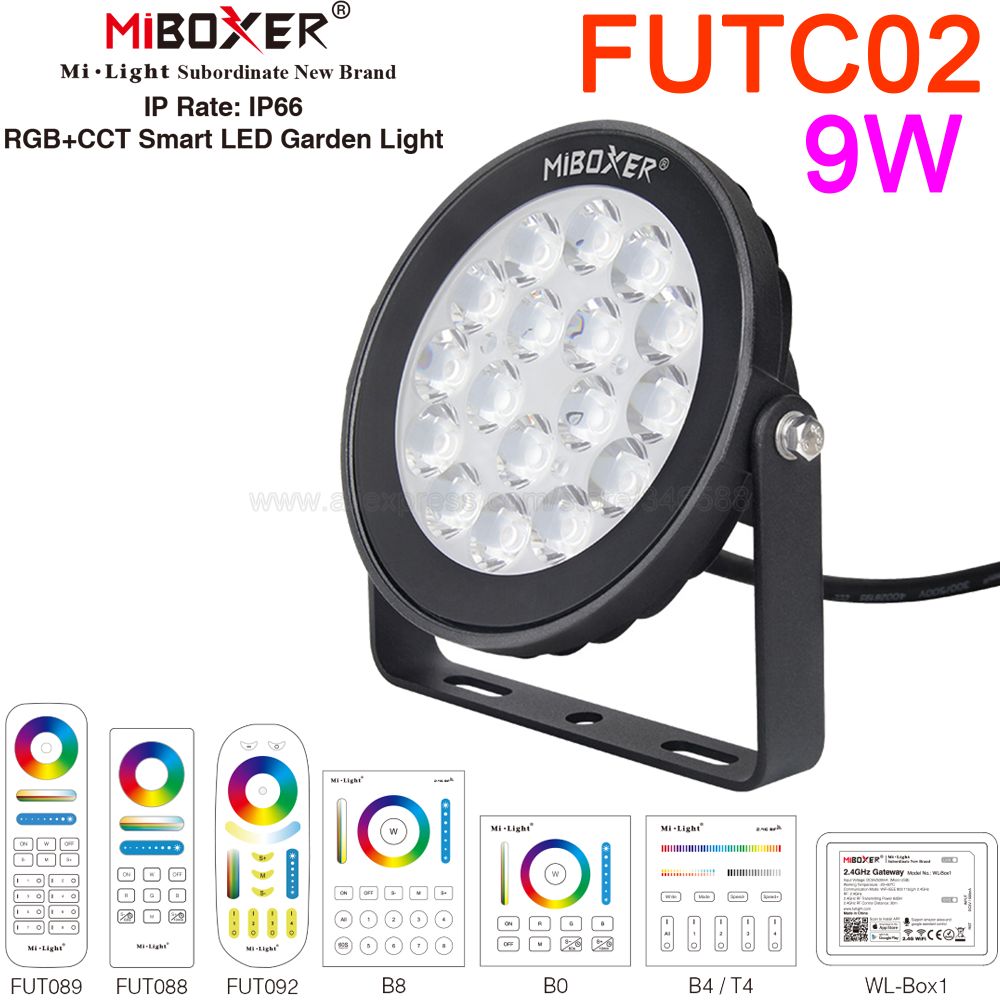 Outdoor Lighting Zigbee - MiBoxer 9W RGB + CCT LED-tuinlamp