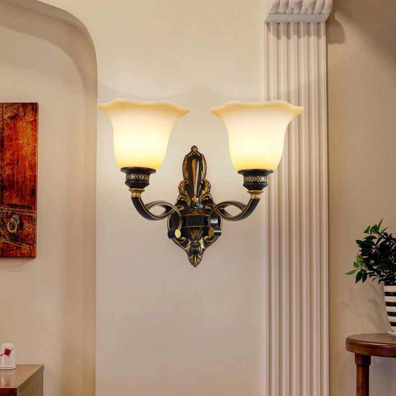Outdoor Lighting Restaurant - Amerikaanse retro restaurant wandlamp luxe dubbele