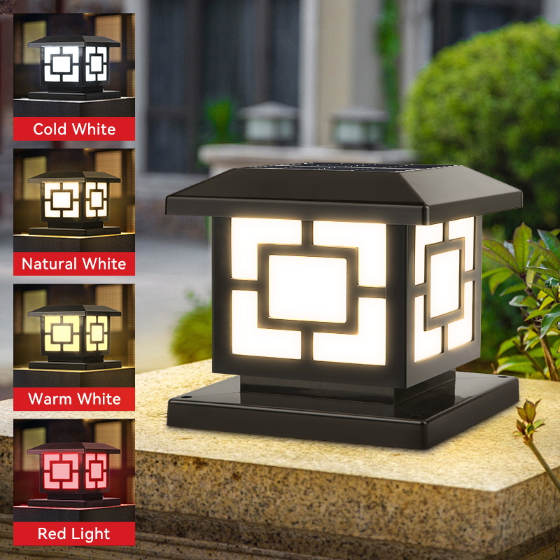 Post Cap Light - Zonne-verlichting LED Waterdicht Buitenlandschap Pijlerlamp Afstandsbediening
