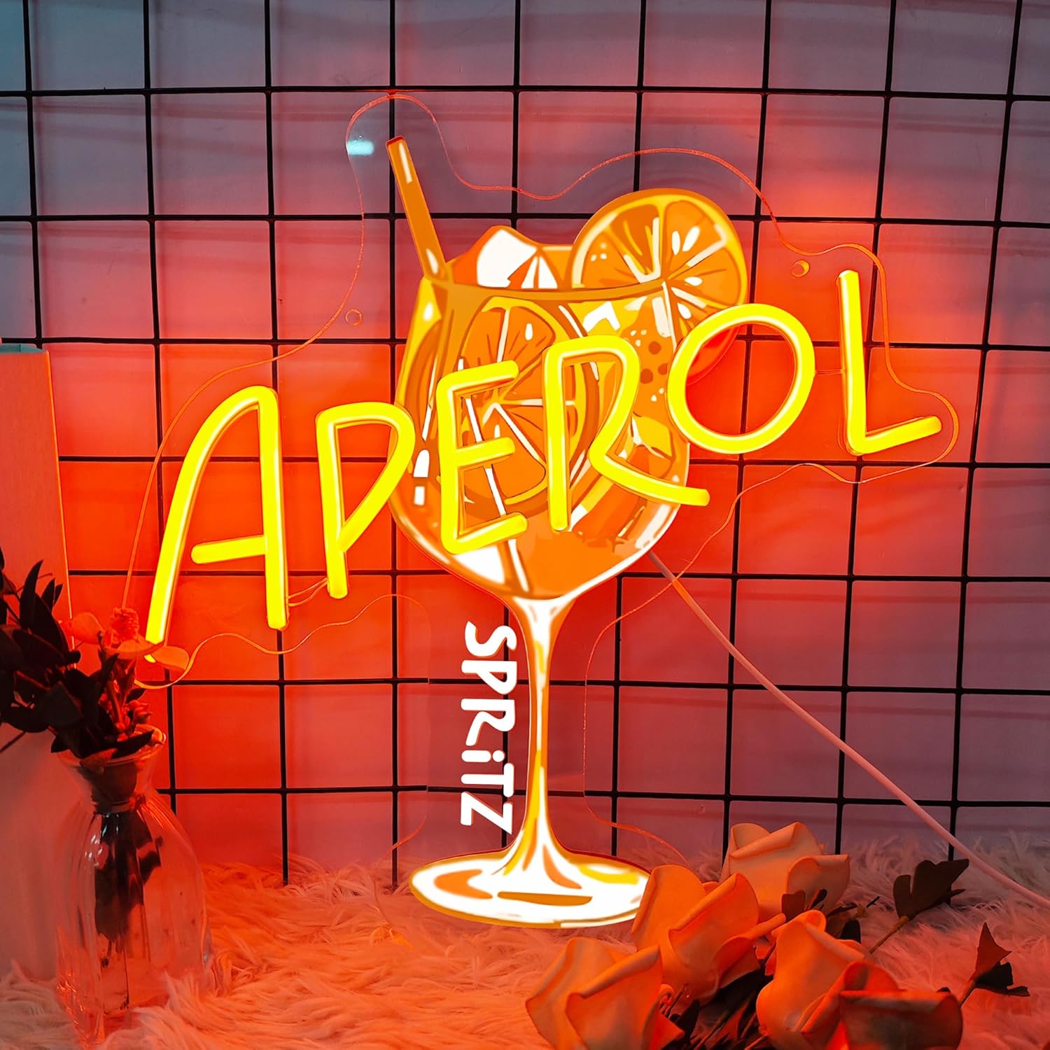 Outdoor Lighting Restaurant - Oranje/Aperol Spritz Neonbord LED Cocktail Neonlicht
