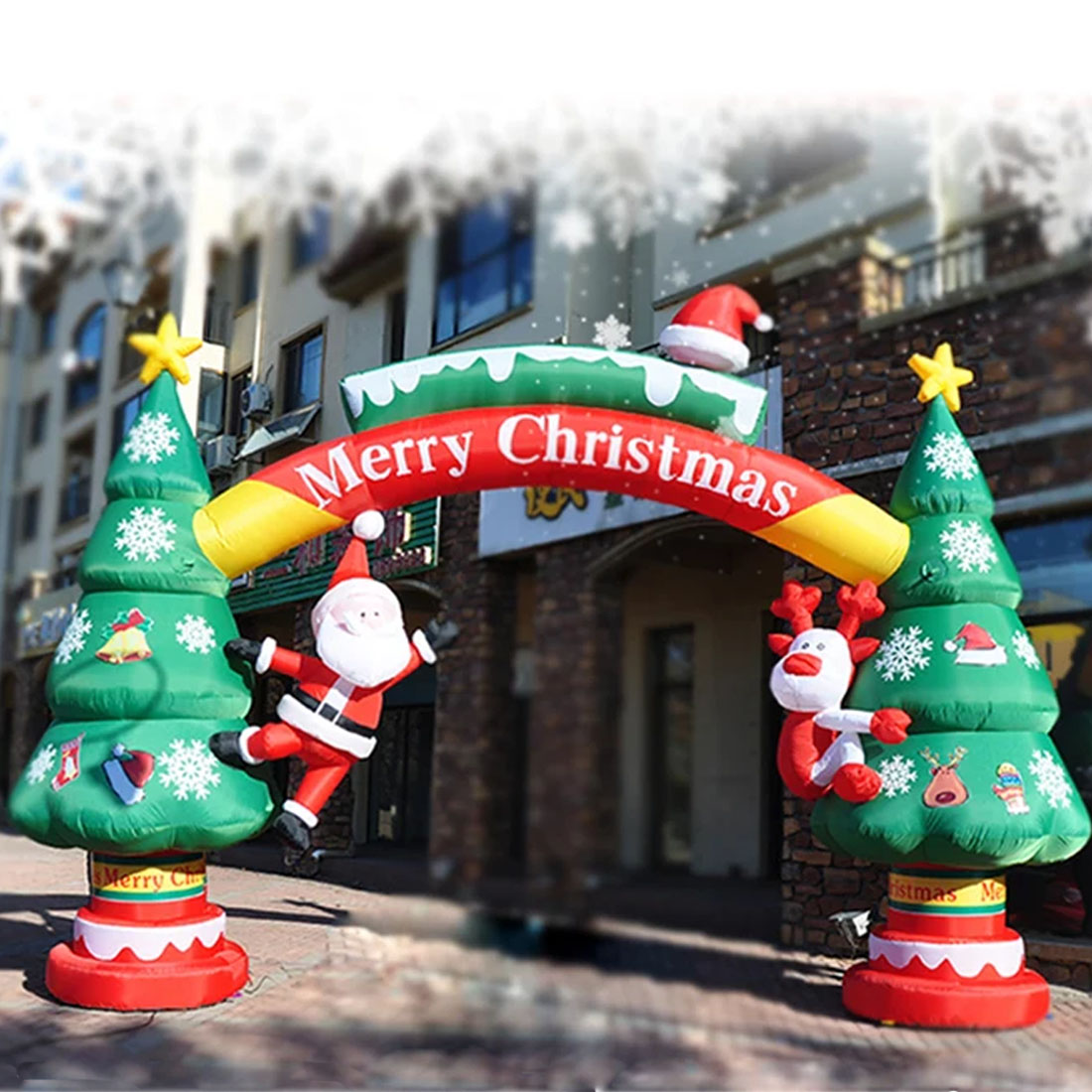 Outdoor Lighting On Trees - Kerst opblaasbare kerstboom boog Santa Claus