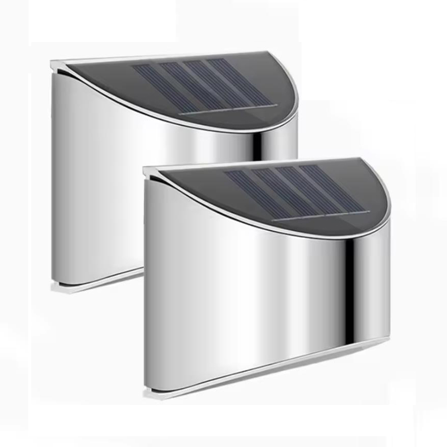Outdoor Lighting Experts - 2 stuks zonne-tuinlamp roestvrijstalen binnenplaats wandlamp