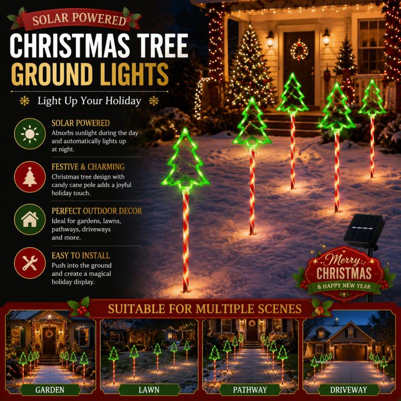 Outdoor Lighting On Trees - Buitenverlichting op zonne-energie, LED groene kerstsilhouetten