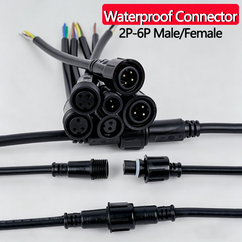 Outdoor Lighting Kits - Waterdichte draadconnectorset 2/3/4/5/6-pins stekker met 0,5-1,5
