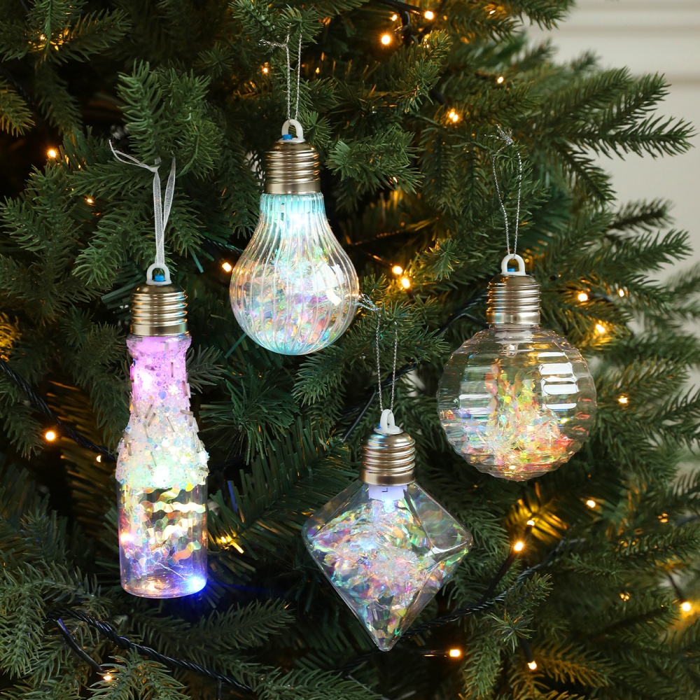 Outdoor Lighting On Trees - Kerstdecoratie 2025 Bal Gloeiende Kleurrijke Balhanger