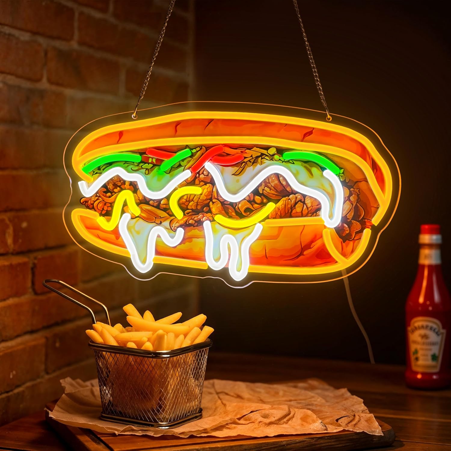Outdoor Lighting Vendor - Philly Cheesesteak Neon Sign USB-aangedreven handgemaakte