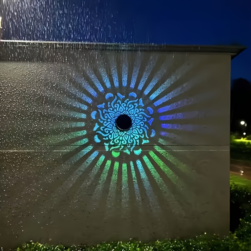 Outdoor Lighting Traditional - Solar LED-wandlamp Mandala-projectielantaarn Waterdichte buitenlamp voor