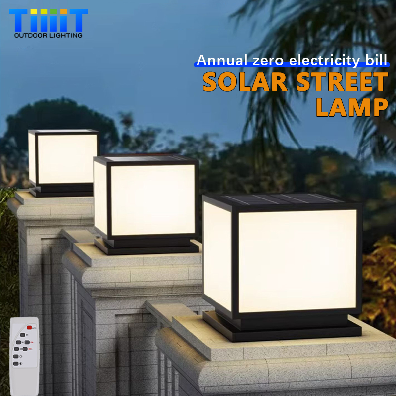 Post Cap Light - Outdoor LED-zonnekolomlicht Waterdichte zonnelamp met afstandsbediening