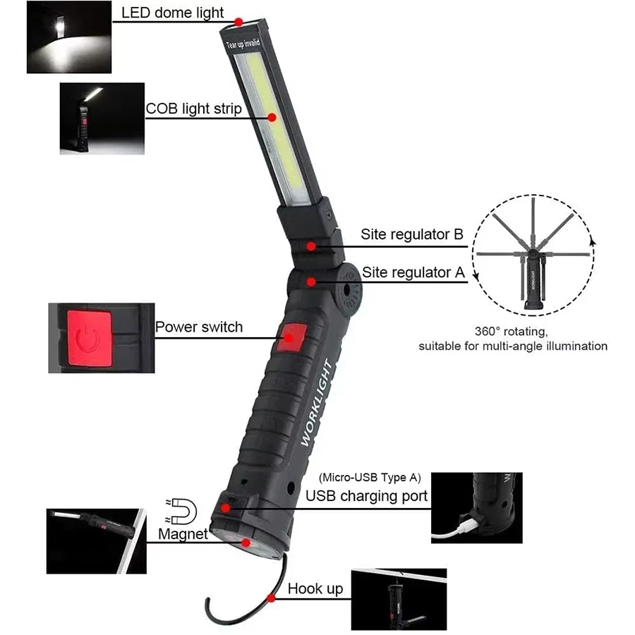 Draagbare LED-zaklamp met magn - Outdoor Lighting Fixtures recensie en prijs
