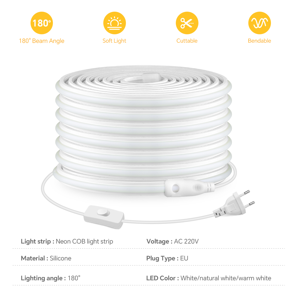 220V COB Led Strip Hoge Dichth - Outdoor Lighting Restaurant recensie en prijs