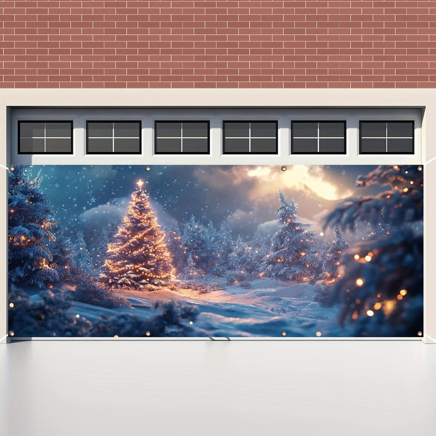 Sprankelende kerstgaragebanner - Outdoor Lighting On Trees recensie en prijs