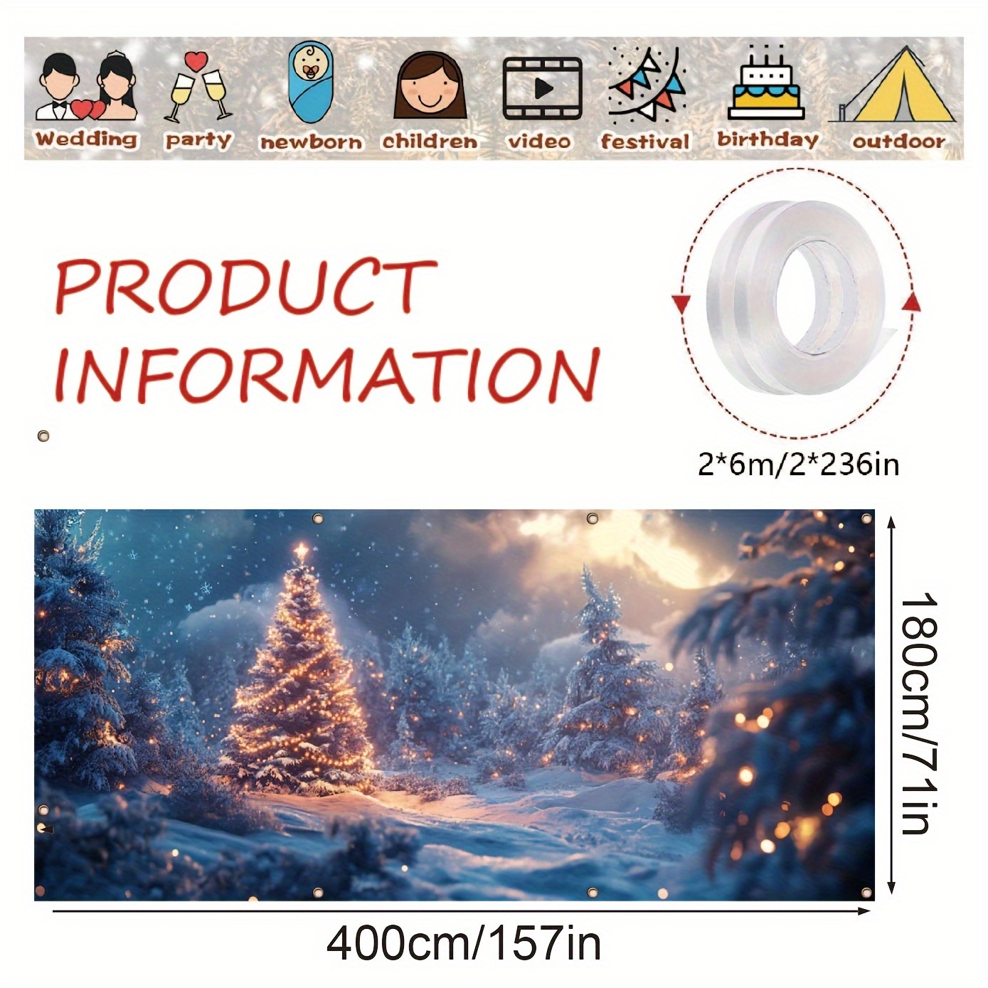 Sprankelende kerstgaragebanner - Outdoor Lighting On Trees recensie en prijs