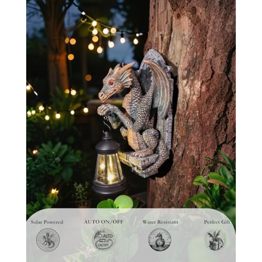 Draakstandbeeld zonnelantaarn  - Outdoor Lighting On Trees recensie en prijs