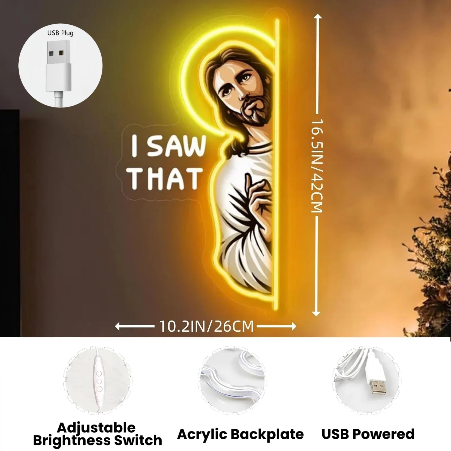Jesus LED Neonbord Ik zag dat  - Outdoor Lighting Restaurant recensie en prijs